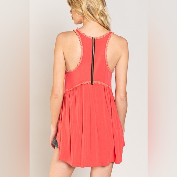 POL Coral Babydoll Top | Billowy Fit Silhouette - Picture 4 of 7